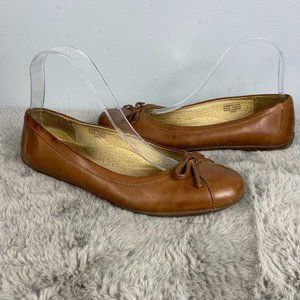 L.L. Bean Camel Brown Leather Ballet Flats Size 7.5